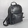 Рюкзак жіночий "Баггі" натуральна шкіра, сірий металік флотар, фото 3