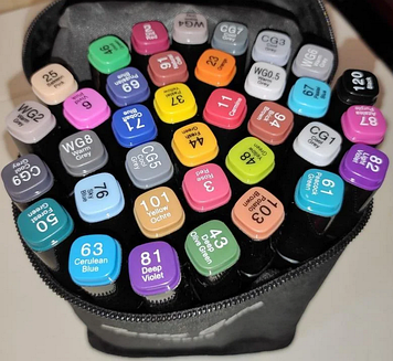 Маркери для скетчинга 24 пр. Чорний | Набір фломастери для скетчинга скетч маркери