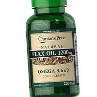 Лляне масло Puritan's Pride Flax Oil 1200 mg Omega 3-6-9 200 капс