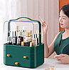 Органайзер для косметики 4 секції YM206-2 Three Drawers великий Зелений | Кейс для косметики Б'юті Бокс, фото 4