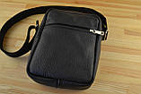 Сумка шкіряна МУЖЧНА через плече/Мессенджер шкіряний на 3 відділення Барсетка шкіра, фото 6