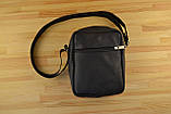 Сумка шкіряна МУЖЧНА через плече/Мессенджер шкіряний на 3 відділення Барсетка шкіра, фото 4