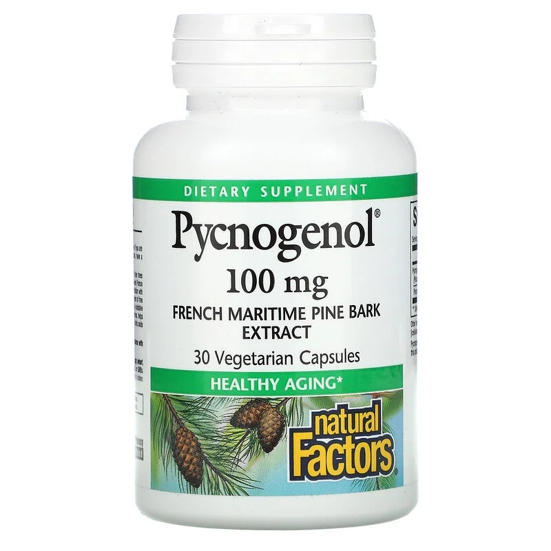 Пікногенол Natural Factors "Pycnogenol" екстракт кори французької приморської сосни, 100 мг (30 капсул)