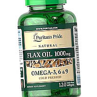 Жирні кислоти Puritan's Pride Flax Oil 1000 mg Omega - 3, 6 & 9 High Lignan 120 капс