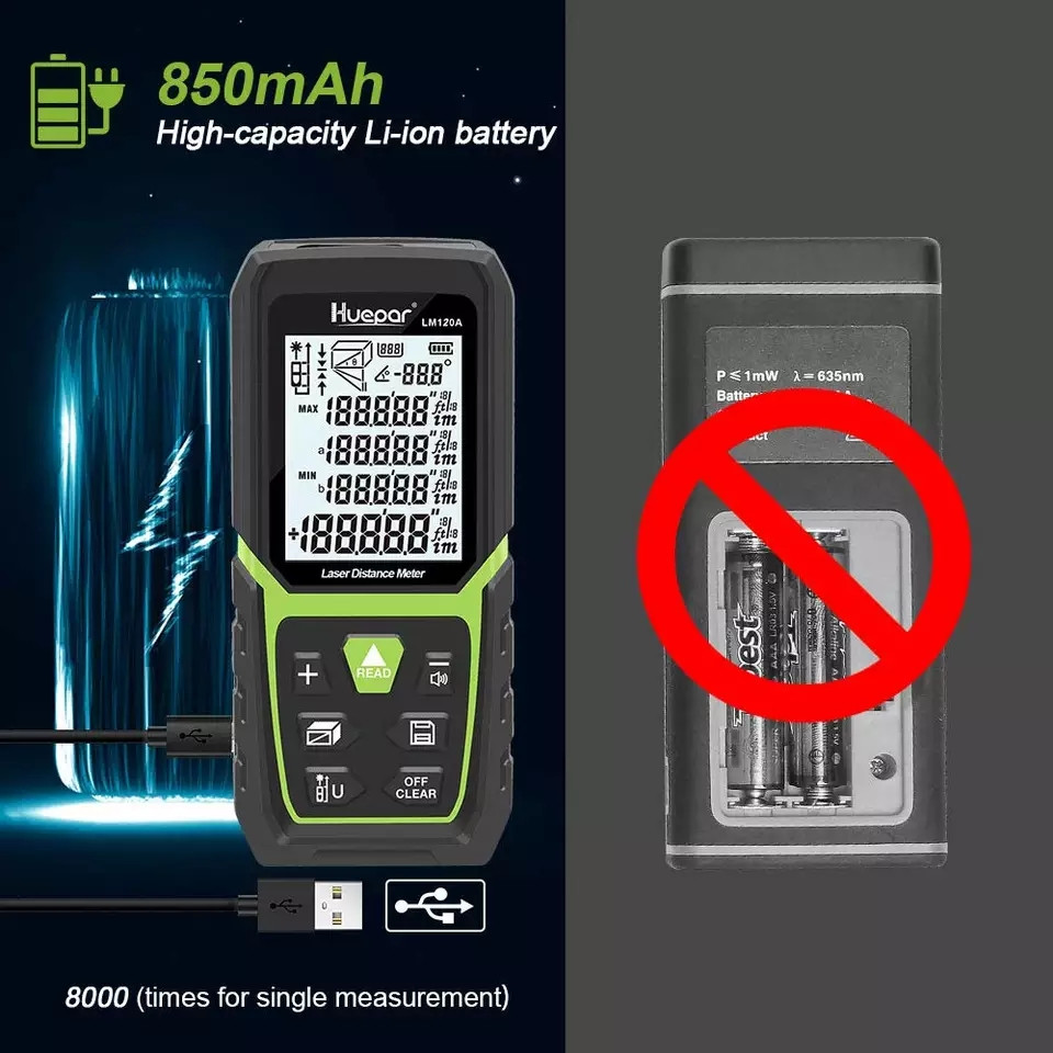 Дальномер електронная лазерная рулетка Huepar LM 50A (50м) с електронным  уровнем (ID#1458968803), цена: 1299 ?, купить на Prom.ua