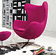 Крісло дизайнерське м'яке СДМ-Груп Егг (Egg), ніжка метал, колір рожевий, фото 3