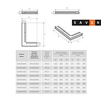 Вентиляційна решітка для каміна кутова права SAVEN Loft Angle 60х800х600 біла, фото 5