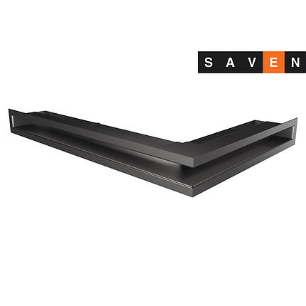 Вентиляційна решітка для каміна кутова ліва SAVEN Loft Angle 60х400х600 графітова, фото 1