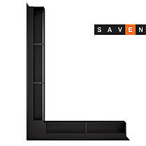 Вентиляційна решітка для каміна кутова ліва SAVEN Loft Angle 90х600х800 чорна, фото 4