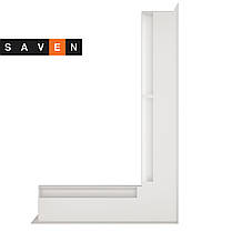Вентиляційна решітка для каміна кутова права SAVEN Loft Angle 60х600х400 біла, фото 4