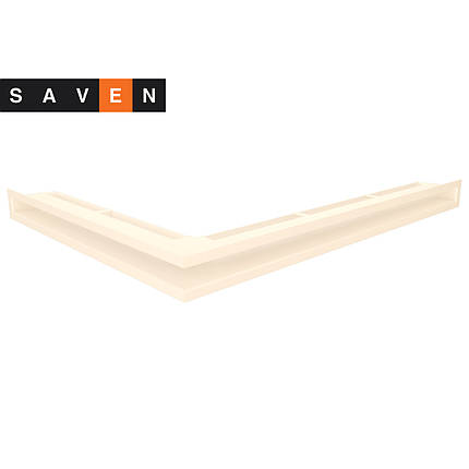 Вентиляційна решітка для каміна кутова права SAVEN Loft Angle 60х800х600 кремова, фото 1