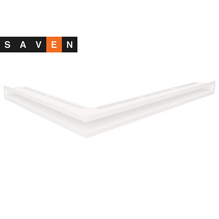 Вентиляційна решітка для каміна кутова права SAVEN Loft Angle 60х800х600 біла, фото 1