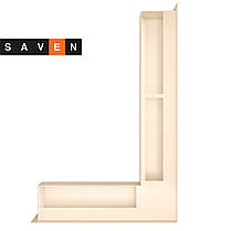 Вентиляційна решітка для каміна кутова права SAVEN Loft Angle 90х600х400 кремова, фото 4