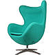 Крісло дизайнерське м'яке СДМ-Груп Егг (Egg), ніжка метал, колір блакитний, фото 5
