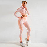 Безшовний жіночий костюм X-Shadow для фітнесу, йоги, бігу, тренувань і спорту M Рожевий (3PI1M), фото 7