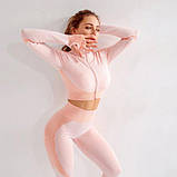 Безшовний жіночий костюм X-Shadow для фітнесу, йоги, бігу, тренувань і спорту M Рожевий (3PI1M), фото 5