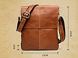 Чоловіча шкіряна сумка планшетка Leather Collection (372) коричнева, фото 3