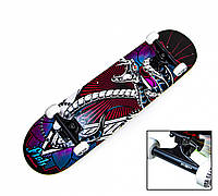 Скейтборд деревянный Fish Skateboard Snake с рисунком, с усиленной подвеской