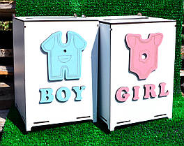 Коробка для Весільного Конкурсу Хлопчик - Дівчинка 2 шт х 22 см Дерев'яний Ящик Казна скриню скарбничка на весілля