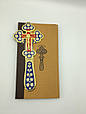 Хрест напрестольний декорований емаллю, фото 3