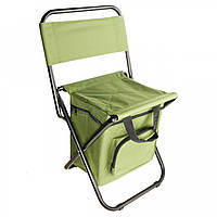 Складной стул для рыбалки, пикника, кемпинга, отдыха на природе с термосумкой, хаки