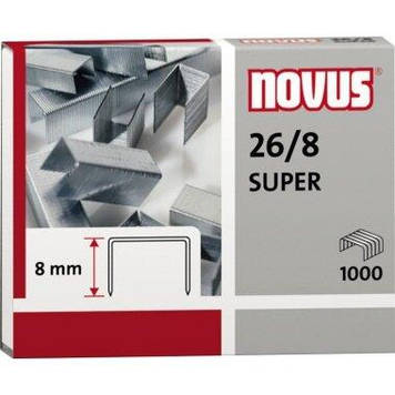 Канцелярські скоби для офісного степлера 26/8 SUPER (1000шт) NOVUS Німеччина