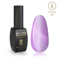 Гель лак Кошачий глаз Cat Eyes Crystal Milano 8 № 07 (светоотражающий, для коротких ногтей, красивый маникюр)