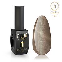 Гель лак Кошачий глаз Cat Eyes Crystal Milano 8 № 14 (светоотражающий, коротких ногтей, красивый маникюр)