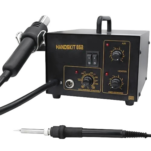 HandsKit 852, Термоповітряна паяльна станція HandsKit 852 (паяльник 50W, 200-480°С; фен компресорний 370W, 100-420°С)