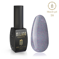 Светоотражающий Гель лак для маникюра ногтей яркий чудесный Milano 8 мл Miracle №16