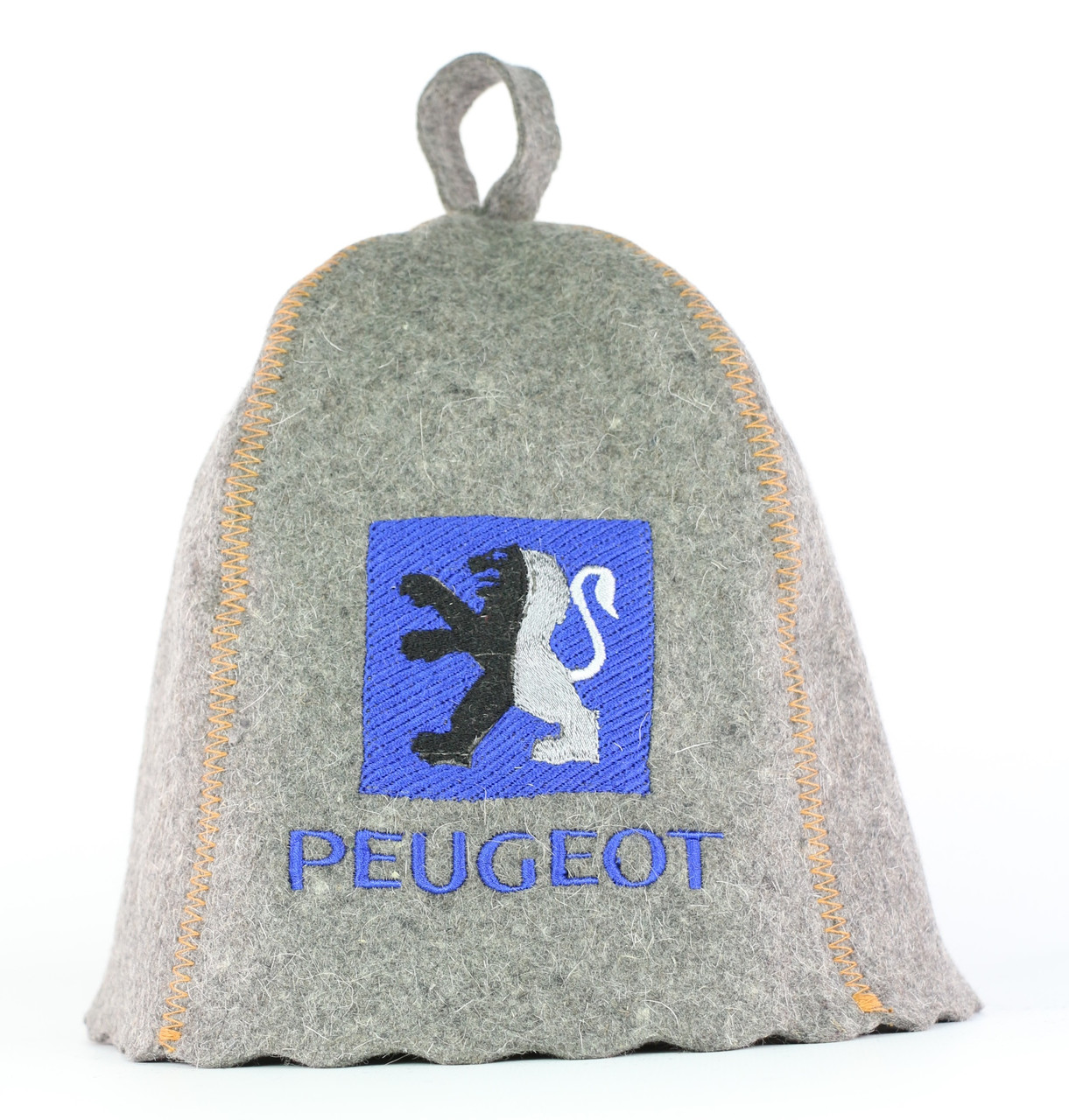 Шапка для сауни з вишивкою 'Peugeot (Пежо)' (сіра повсть), Saunapro