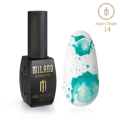 Гель лак Аква краплі AQUA DROPS Milano 8 ml №15 зелений акварельний лак на спиртовій основі
