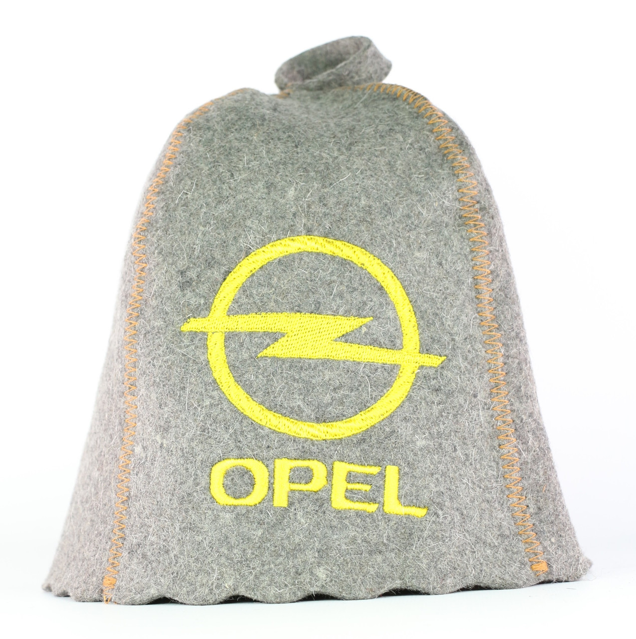 Шапка для сауни з вишивкою "Opel (Опель)" (сіра повсть), Saunapro