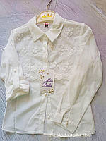 Ошатна біла блузка для дівчинки