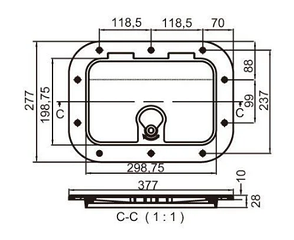 Люк доступу до човна яхту катер доступу 377X277mm C13709, фото 4