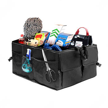 Сумка-органайзер в багажник каркасна 530х380х260мм чорна тканина PVC "Elegant Travel Maxi"