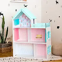Кукольный дом "Вилла Виктория" для LOL/OMG/Барби NestWood, без мебели, МДФ, мятный