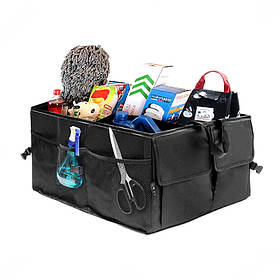 Сумка-органайзер в багажник каркасна 530х380х260мм чорна тканина PVC "Elegant Travel Maxi"