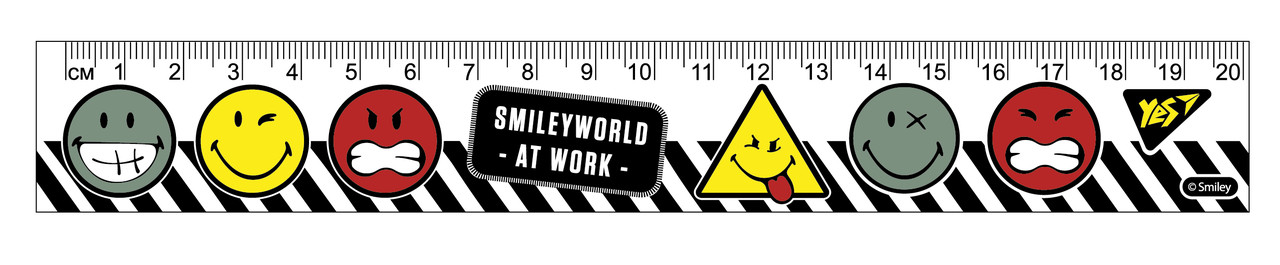 Лінійка YES 20см "Smiley World", хлопчик, фото 1