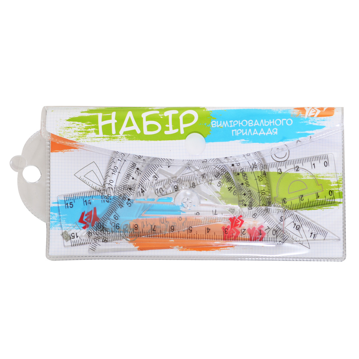 Набір лінійок YES (4 предм.), лінійка 15 см в ПВХ чохлi, фото 1