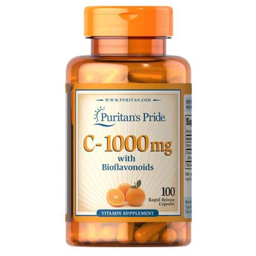 Вітамін С і біофлавоноїди, Puritan's Pride Vitamin C-1000 mg with Bioflavonoids & Rose Hips 100 таб