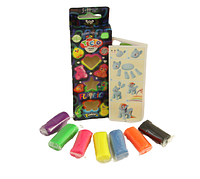 Детский набор креативного творчества тесто для лепки FLUORIC светящийся пластилин 7 цветов для ребенка