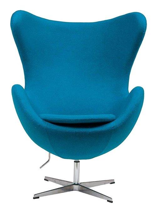 Крісло дизайнерське м'яке СДМ-Груп Егг (Egg), ніжка метал, колір блакитний