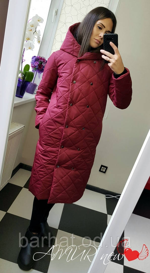 Жіноча зимова куртка-пальто синтепон 200 норма та батал новинка 2022