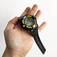 Годинник наручний, електронний, з підсвічуванням. Колір: жовті вставки