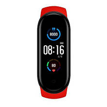 Фітнес браслет Smart Watch M5 Band Classic Black смарт годинник-трекер. Колір червоний