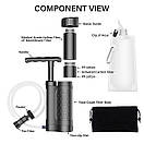 Фільтр портативний туристичний для очищення води L3000 на 3000 л Orange, фото 6