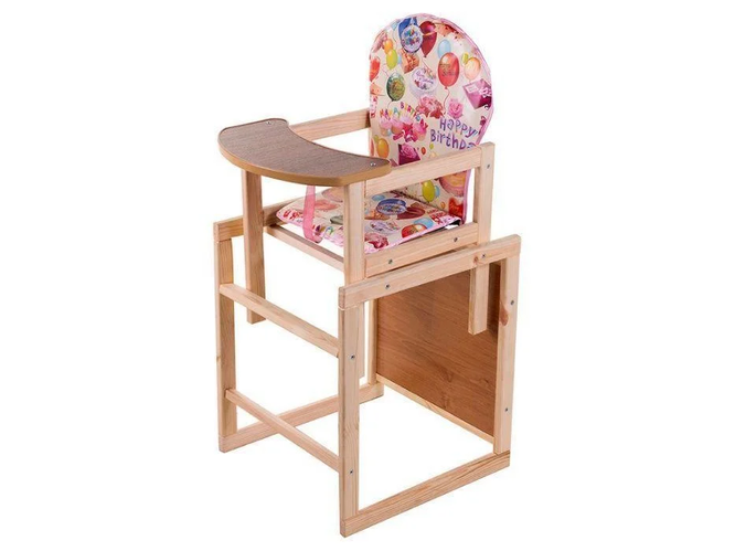 Купить Стульчик-трансформер для кормления деревянный Шары, цена 472 грн ...