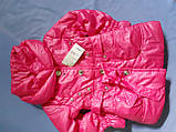 Куртка рожеве пальто дитяча під пояс для дівчинки, фото 9