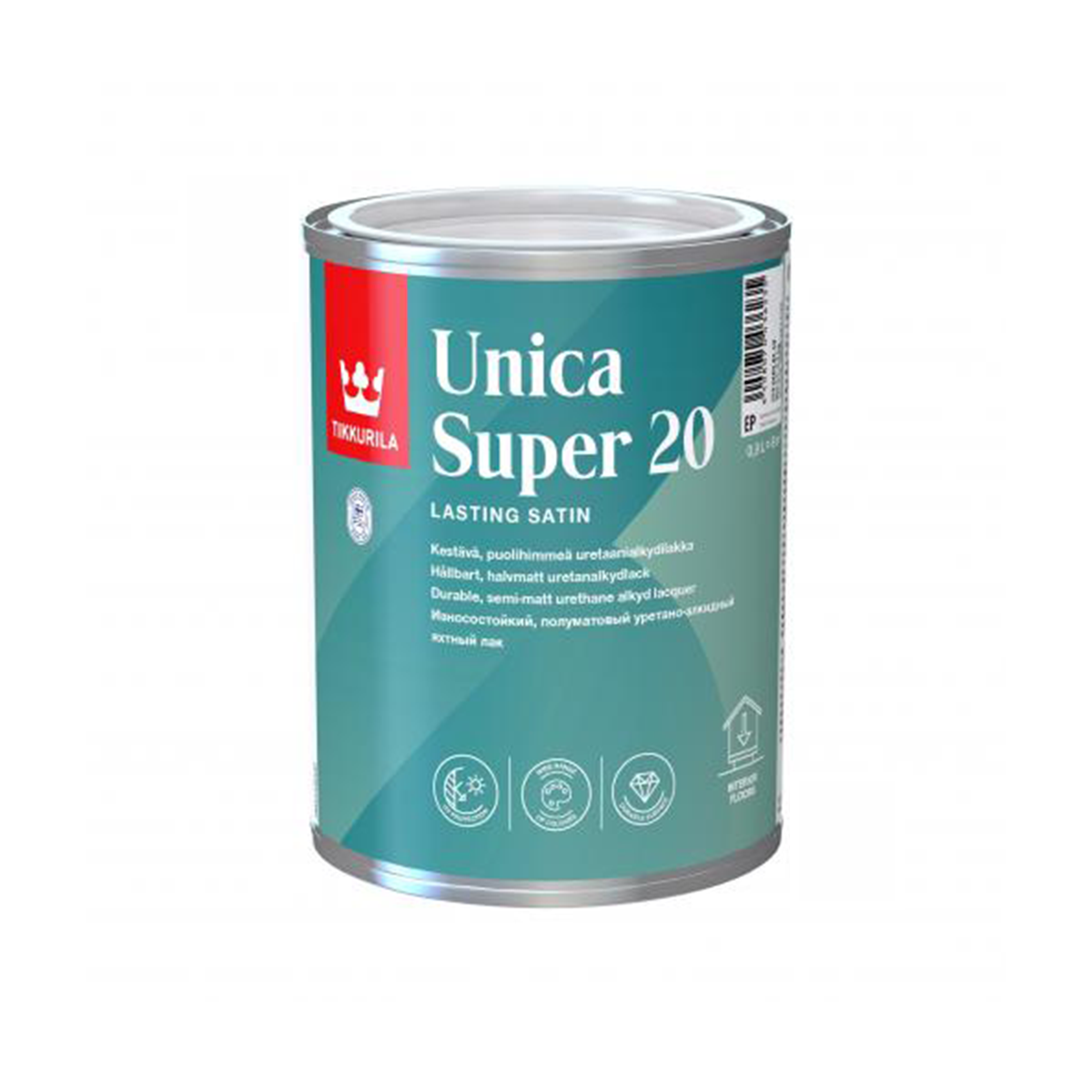 Лак для дерева Tikkurila Unica Super 20 напівматова 0.9л, фото 1